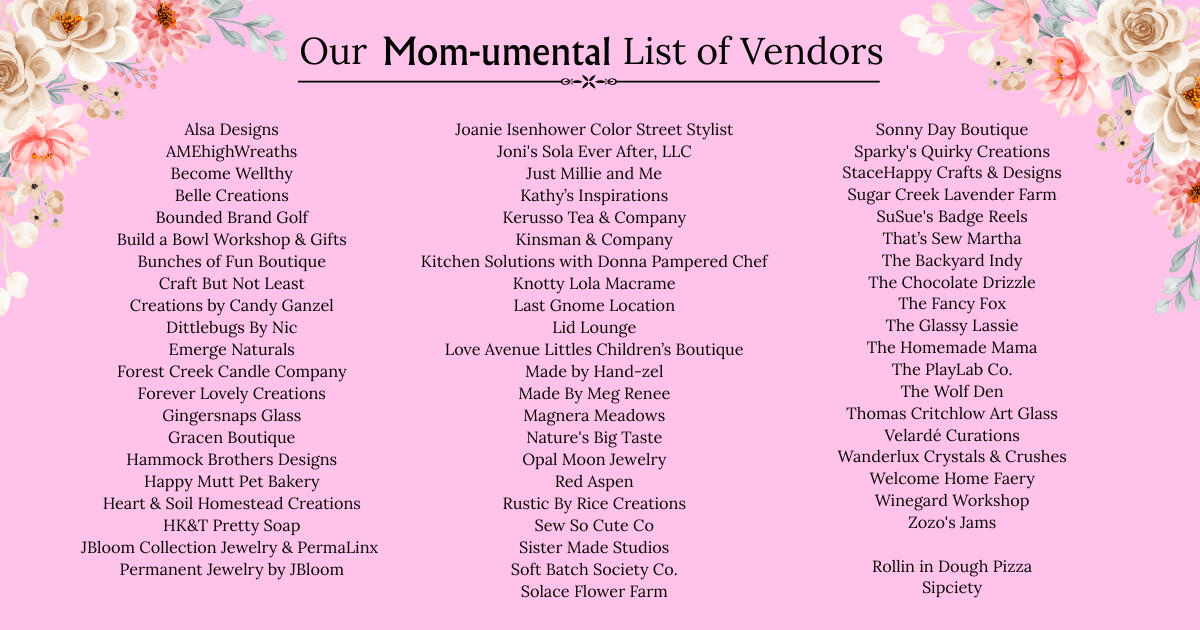 Mom-umental Market Vendor List
